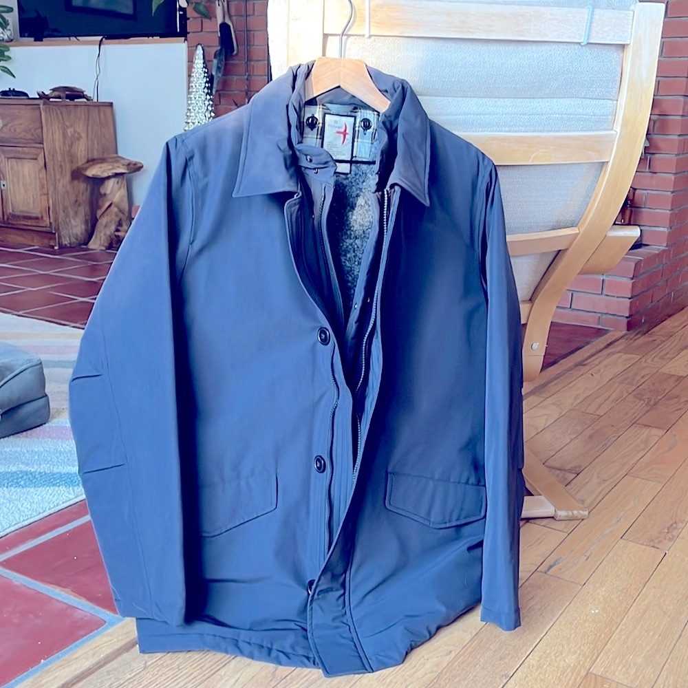 Relwen Navy Blue 2 in 1 Skiff Trench Jacket, with Vest